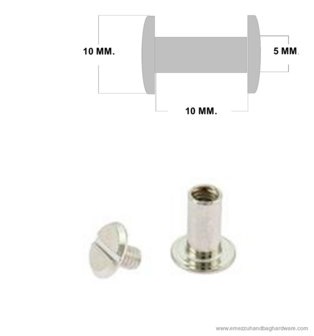 Book screw nickel 10 mm.