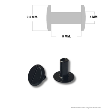 Chicago Steel screw post 8 mm. Black