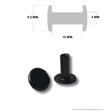 Chicago Steel screw post 10 mm. Black